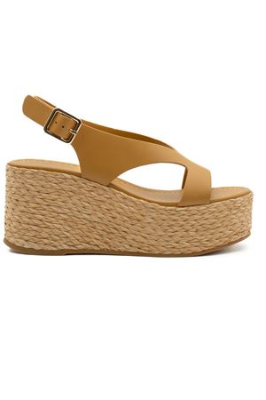 Sandalo con zeppa in pelle ocra PALOMA BARCELO | 302301OCHRE